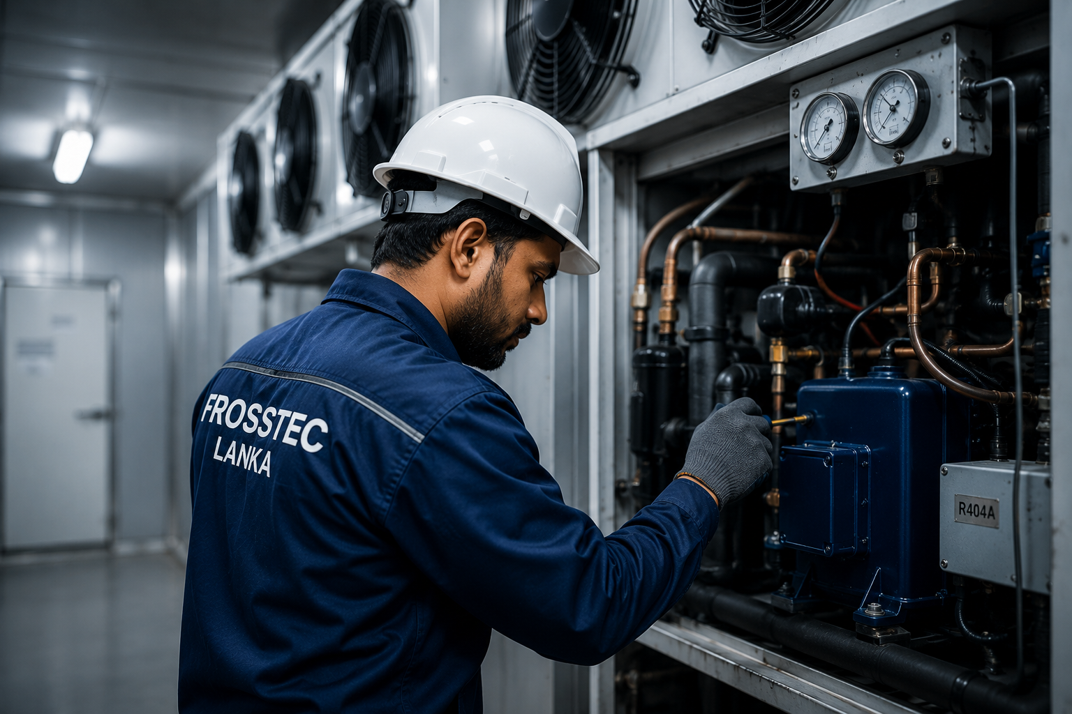 Frosstec technician working on refrigeration equipment